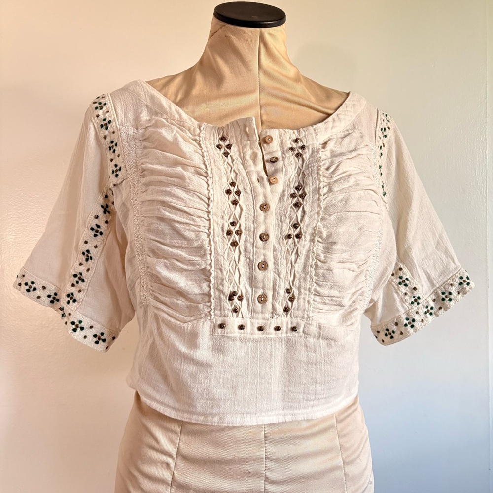 Embroidered White Women's Top Free People